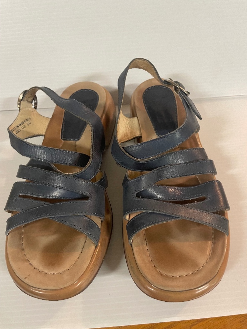 Dansko “Dani” Leather Strappy Walking Sandal - Navy - 38 EU - 7.5-8 US Women